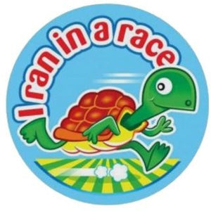 STICKER- RAN IN A RACE (PKT 50)