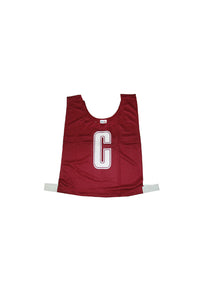 NETBALL BIB SET POLY JUNIOR/SENIOR MAROON / WHITE