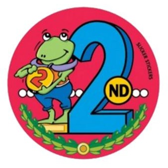 STICKER- FROG 1ST, 2ND, 3RD, 4TH PLACE (PKT 100)