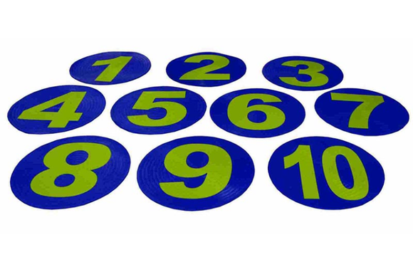 FLAT DISC MARKERS (NUMBERED 1-10)