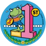 STICKER- FROG 1ST, 2ND, 3RD, 4TH PLACE (PKT 100)