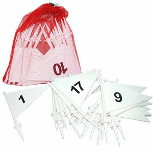 PVC MARKER FLAG SET NUMBERED 1-20 - WHITE